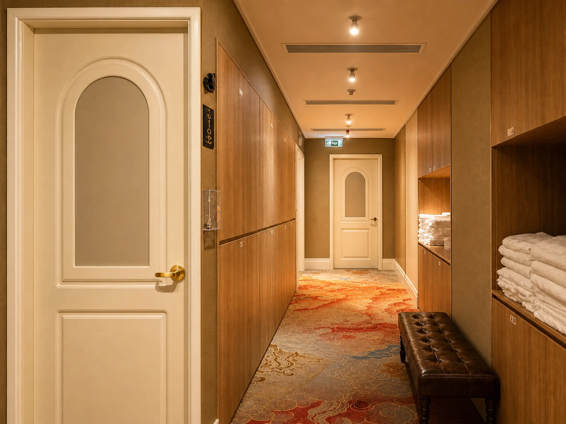 Golden Phoenix Sauna Linen Corridor